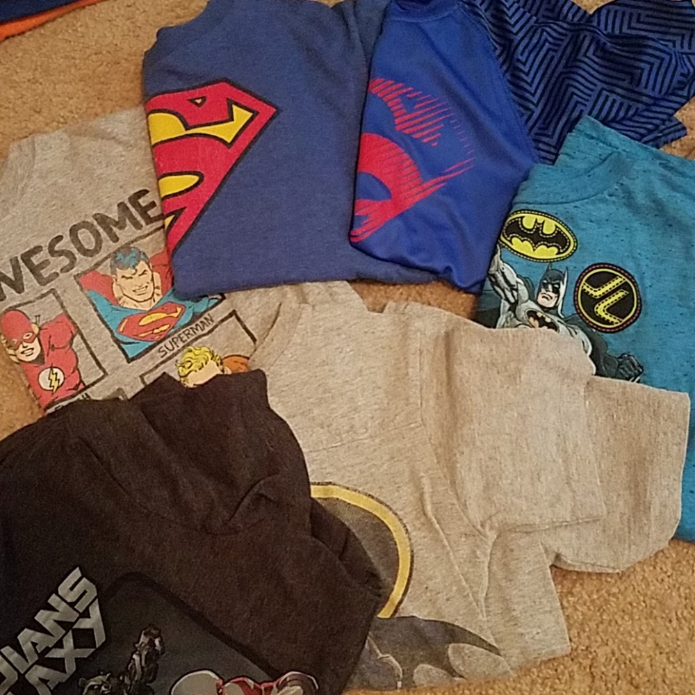 Lot of Boys Superhero Shirts